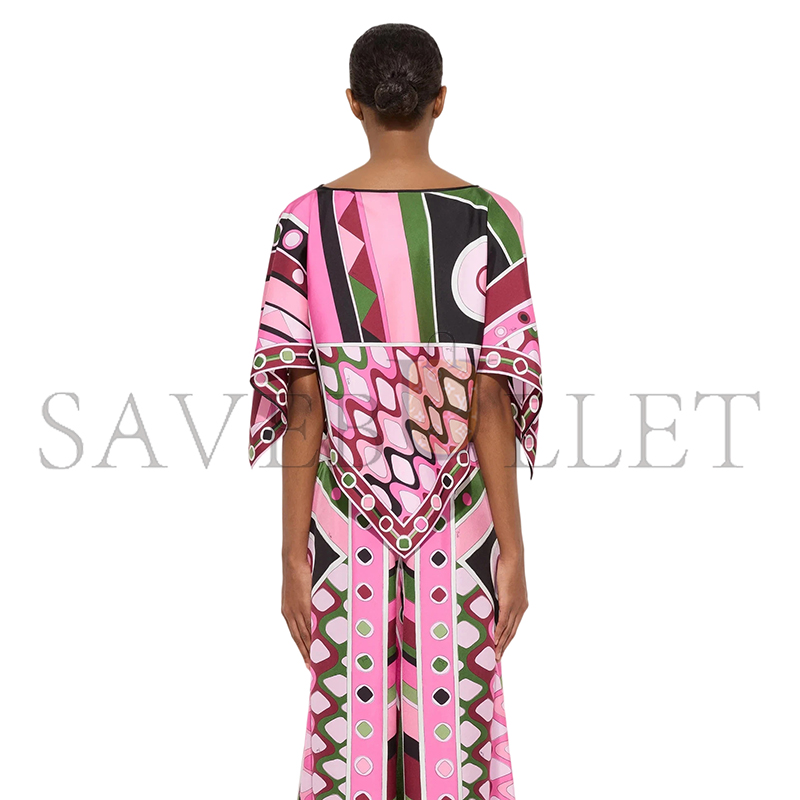 PUCCI VIVARA PRINT CAPE BLOUSE 5URM985U816P23